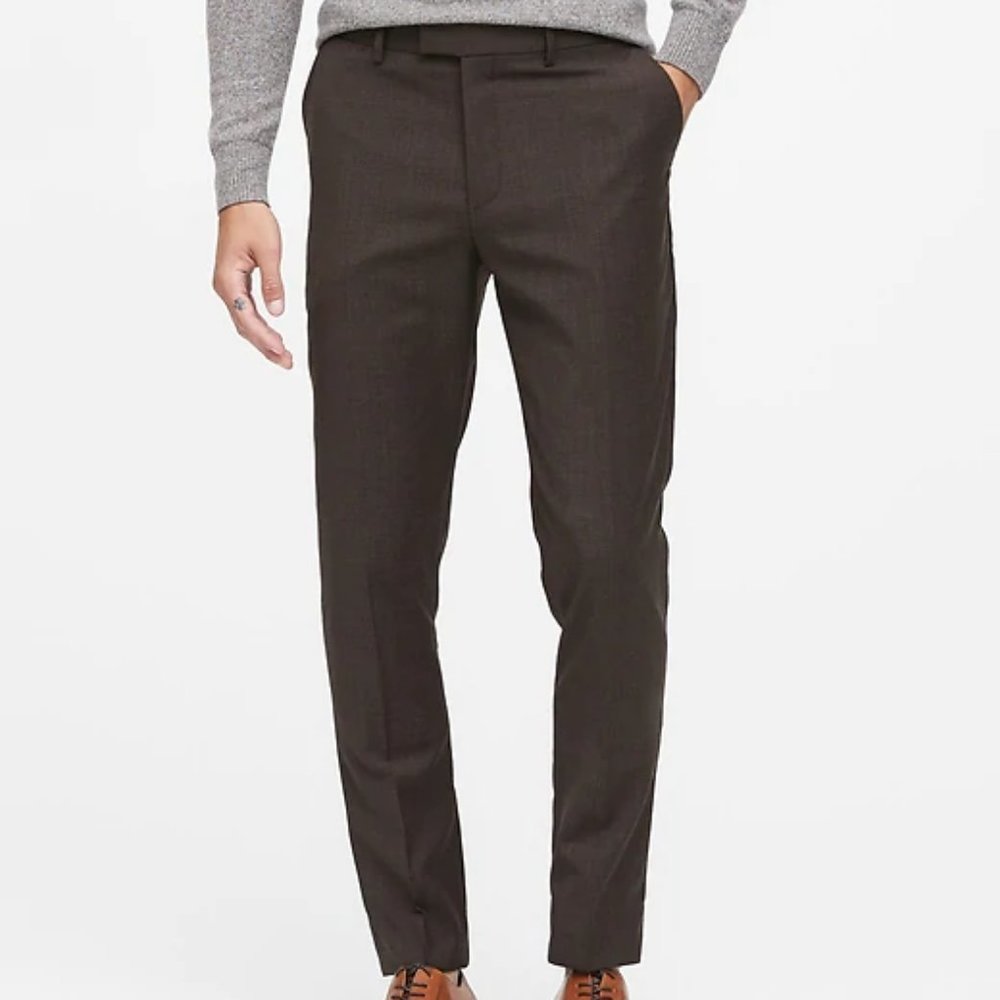 Banana Republic Slim Italian Wool Suit Pant size 38/32 Brown